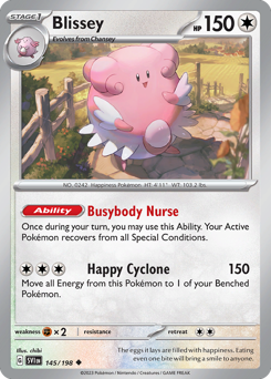 Blissey z edície Scarlet & Violet, karta č.145
