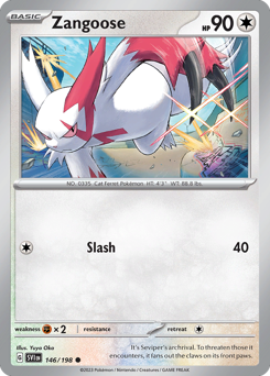 Zangoose z edície Scarlet & Violet, karta č.146