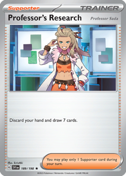 Professor's Research (Professor Sada) z edície Scarlet & Violet, karta č.189