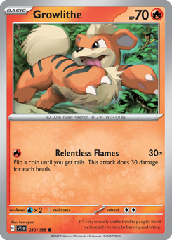 Growlithe z edície Scarlet & Violet, karta č.30