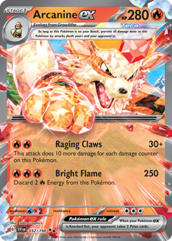 Arcanine ex z edície Scarlet & Violet, karta č.32