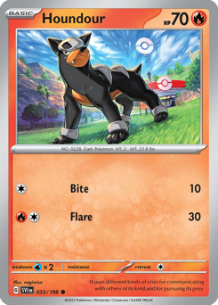 Houndour z edície Scarlet & Violet, karta č.33