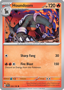 Houndoom z edície Scarlet & Violet, karta č.34