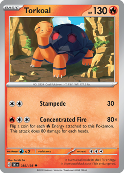 Torkoal z edície Scarlet & Violet, karta č.35