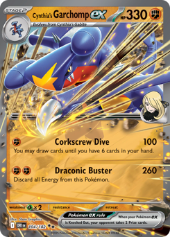 Cynthia's Garchomp ex z edície Destined Rivals, karta č.104