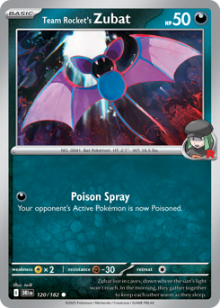 Team Rocket's Zubat z edície Destined Rivals, karta č.120
