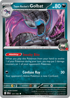 Team Rocket's Golbat z edície Destined Rivals, karta č.121
