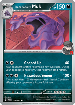 Team Rocket's Muk z edície Destined Rivals, karta č.124