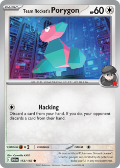Team Rocket's Porygon z edície Destined Rivals, karta č.153