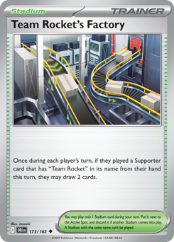 Team Rocket's Factory z edície Destined Rivals, karta č.173