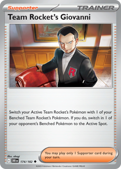 Team Rocket's Giovanni z edície Destined Rivals, karta č.174