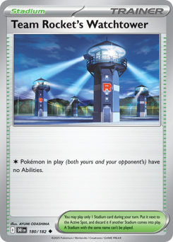 Team Rocket's Watchtower z edície Destined Rivals, karta č.180