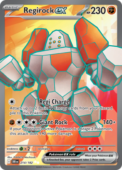 Regirock ex z edície Destined Rivals, karta č.214
