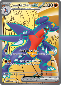 Cynthia's Garchomp ex z edície Destined Rivals, karta č.215