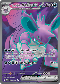 Team Rocket's Nidoking ex z edície Destined Rivals, karta č.216