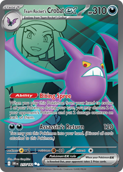 Team Rocket's Crobat ex z edície Destined Rivals, karta č.217