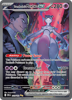 Team Rocket's Mewtwo ex z edície Destined Rivals, karta č.231