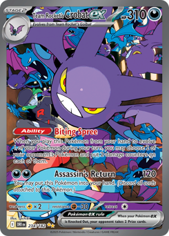 Team Rocket's Crobat ex z edície Destined Rivals, karta č.234