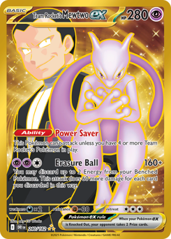 Team Rocket's Mewtwo ex z edície Destined Rivals, karta č.240