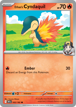 Ethan's Cyndaquil z edície Destined Rivals, karta č.32
