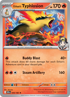 Ethan's Typhlosion z edície Destined Rivals, karta č.34