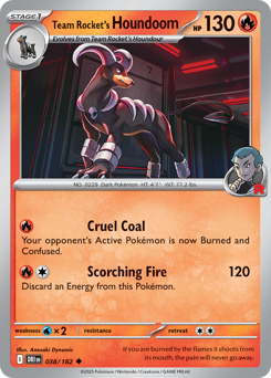 Team Rocket's Houndoom z edície Destined Rivals, karta č.38