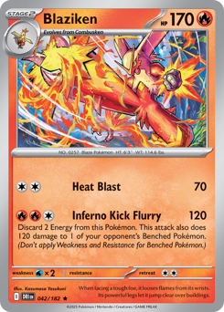 Blaziken z edície Destined Rivals, karta č.42