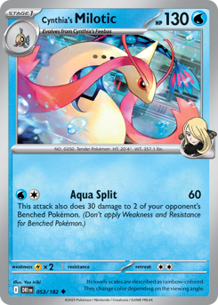Cynthia's Milotic z edície Destined Rivals, karta č.53