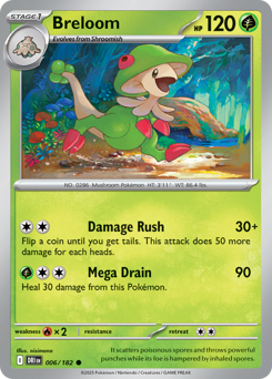 Breloom z edície Destined Rivals, karta č.6