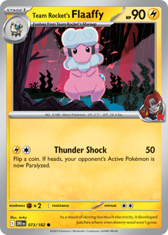 Team Rocket's Flaaffy z edície Destined Rivals, karta č.73