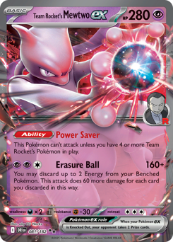 Team Rocket's Mewtwo ex z edície Destined Rivals, karta č.81