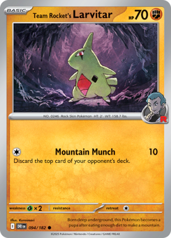 Team Rocket's Larvitar z edície Destined Rivals, karta č.94