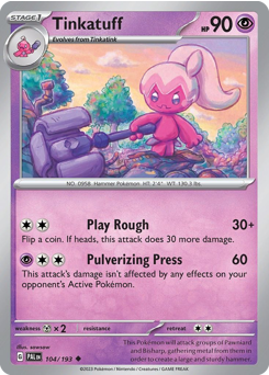 Tinkatuff z edície Paldea Evolved, karta č.104