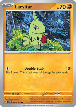 Larvitar z edície Paldea Evolved, karta č.110