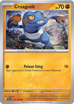 Croagunk z edície Paldea Evolved, karta č.114