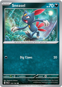 Sneasel z edície Paldea Evolved, karta č.133