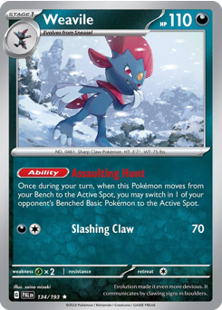Weavile z edície Paldea Evolved, karta č.134