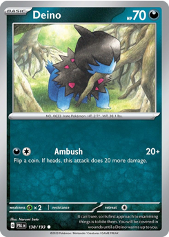 Deino z edície Paldea Evolved, karta č.138