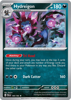 Hydreigon z edície Paldea Evolved, karta č.140
