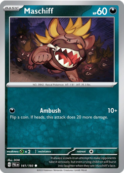 Maschiff z edície Paldea Evolved, karta č.141