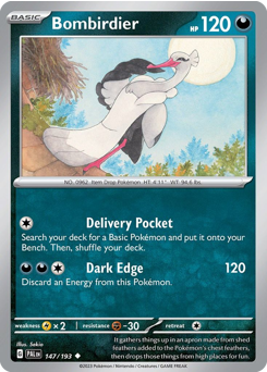Bombirdier z edície Paldea Evolved, karta č.147