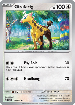 Girafarig z edície Paldea Evolved, karta č.154