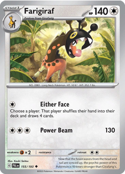 Farigiraf z edície Paldea Evolved, karta č.155