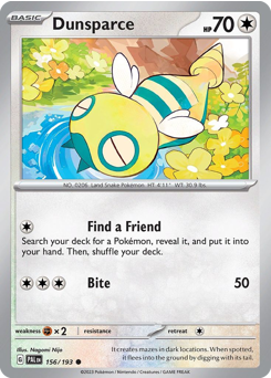 Dunsparce z edície Paldea Evolved, karta č.156