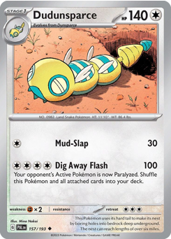 Dudunsparce z edície Paldea Evolved, karta č.157