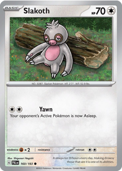 Slakoth z edície Paldea Evolved, karta č.160