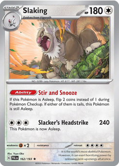 Slaking z edície Paldea Evolved, karta č.162