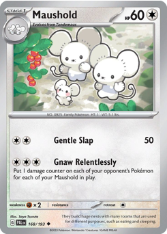 Maushold z edície Paldea Evolved, karta č.168