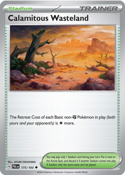 Calamitous Wasteland z edície Paldea Evolved, karta č.175