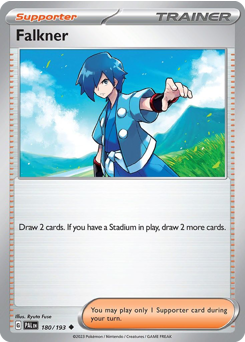 Falkner z edície Paldea Evolved, karta č.180
